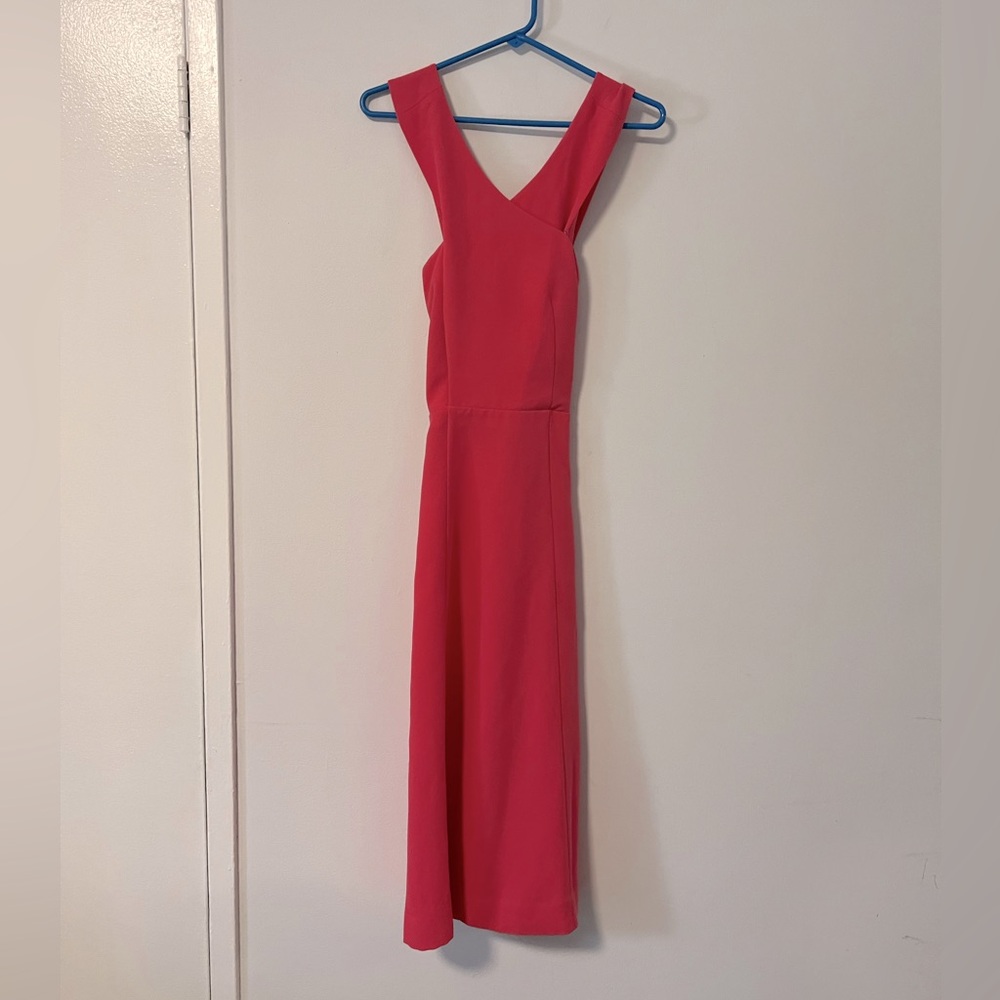 & Other Stories Hot Pink Midi Dress with cross back